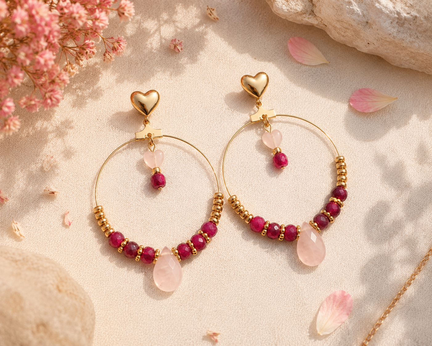 Boucles d'oreilles créoles Rubéa - Collection Re'Naître