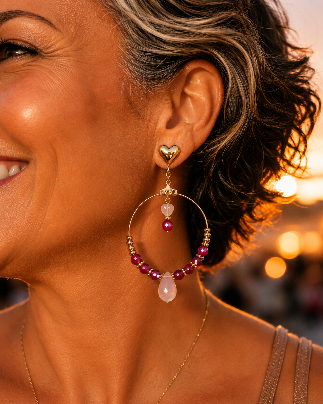 Boucles d'oreilles créoles Rubéa - Collection Re'Naître